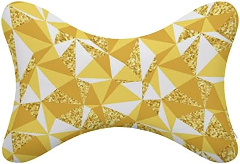 Abstrato geométrico com travesseiro de pescoço de carro dourado 2 PCs Cabeça de cabeça respirável Coscada de repouso universal Suporte de colar
