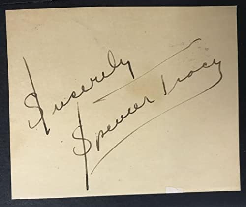 Spencer Tracy assinou assinatura vintage autografada 8.5x11 - Visor - COA Lifetime