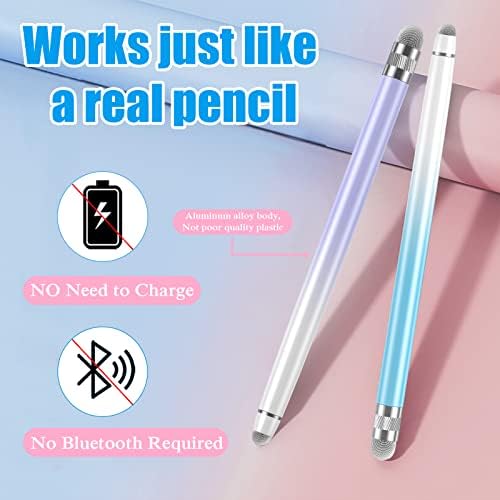 Canetas de caneta 2pcs para telas de toque, caneta de caneta para iPhone/iPad/tablet Android/Microsoft Surface,