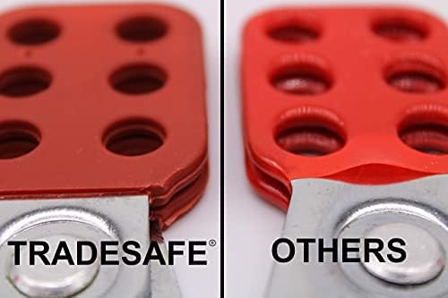 TradeSafe Lock Out Lock Hasp com tags de tagout de bloqueio. 6 Pacote Tagout de bloqueio HASP. Padlock de aço HASP para dispositivos de bloqueio. LOTO HAST HASP para suprimento, kits e estações de segurança de bloqueio
