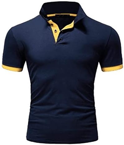 Wenkomg1 Men's Solid Polo Shirt Slave curta Blusa leve camisa de camisa Fit Fit