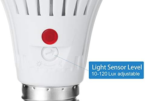 Elrigs Dusk to Dawn Bulbs, lâmpada LED do sensor externo com sensor de luz fotocélula ajustável,