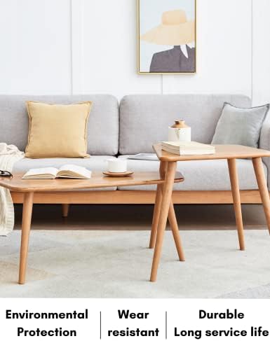 Vadisun Pequena mesa de café em forma de madeira maciça, mesa de café moderna de meados do século para sala de estar, mesa central para exibição minimalista de mesa de café irregular