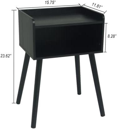 Maxsmeo NightStand, meados do século Modern Side Table Quarto com armazenamento, mesa de cabeceira