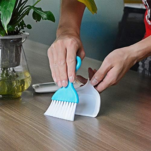 Saim Desktop Mini Cleaning Broom Brush and Dustpan Plástico -teclado Broca para casa, escritório, cor aleatória,