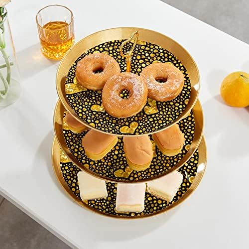 Conjunto de bolo de 3 cupcake de 3 camadas Stands reutilizáveis ​​de pastelaria para decorações de festas