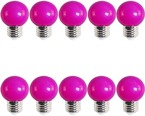 Iluminação lxcom 10 led lâmpada lâmpada roxa g45 lâmpada de cor led 1w lâmpadas globos lâmpadas coloridas