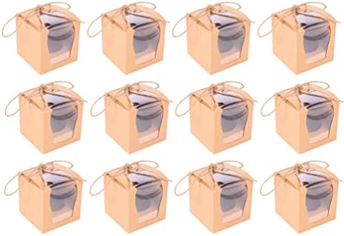 Caixas de presente de biscoito Operitacx 12pcs Caixas de padaria de artesanato com janela Cupa da caixa de embalagem