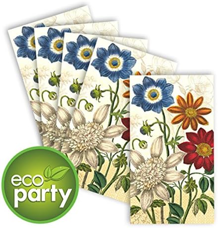 Toalhas de papel de hóspedes do jardim vintage - 8 x 4 - Pacote multicolorido de 16