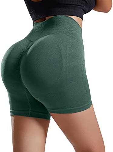 Shorts de levantamento atlético feminino shorts de barriga de barriga scrinch butt shorts contínuos