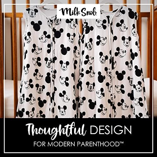 Milk Snob Disney Mickey Sketch Baby Sack Sack por 0-6 meses, bolsa de sono sem mangas, cobertor vestível para menino e menino, chuveiro infantil recém-nascido e presentes de registro
