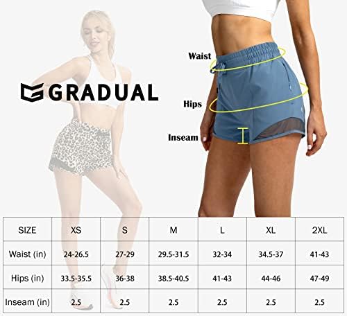 G Gradual Women's High Wistide Blocô de Ginástica Athletic de exercícios atléticos Quick Dry Shorts Para mulheres com bolsos de zíper de revestimento de malha