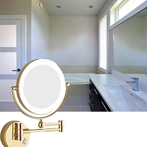 Lianxiao - espelho de maquiagem montado na parede, extensível de 360 ​​graus de 360 ​​graus, goteneck flexível, para banheiro