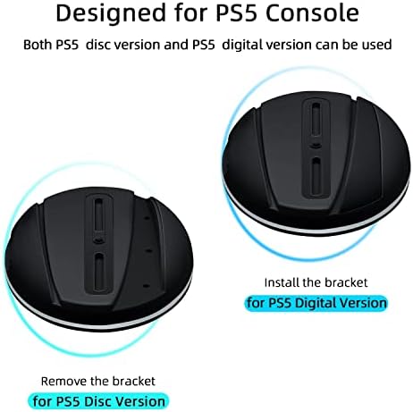 Suporte vertical de tonesum rgb para console PS5, base de luz LED com hub USB -preto