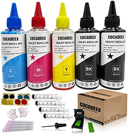 COCADEEX 500ml Ink Refill Kit Compatible with Printer Ink Cartridges 67XL 65XL 64XL 63XL 62XL 664XL