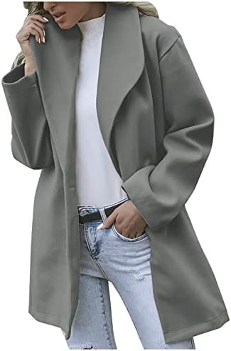Over-casaco de cor sólida Ladys Slim Manga Longa Jaqueta de Aviso de Um Butão de Túmulo Cool Tunic