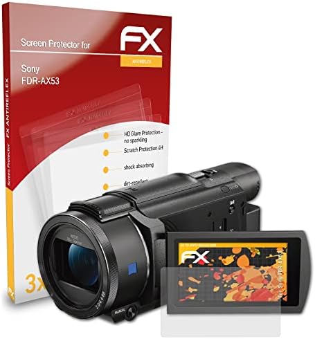 Protetor de tela AtFolix compatível com filme de proteção de tela Sony FDR-AX53, filme de protetor