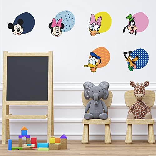 Quarto de crianças desenho animado Mouse parede descalque e pegustar adesivos de parede fofos para bebês berçários meninos meninas quarto decoração de parede decoração da janela decorações de armário