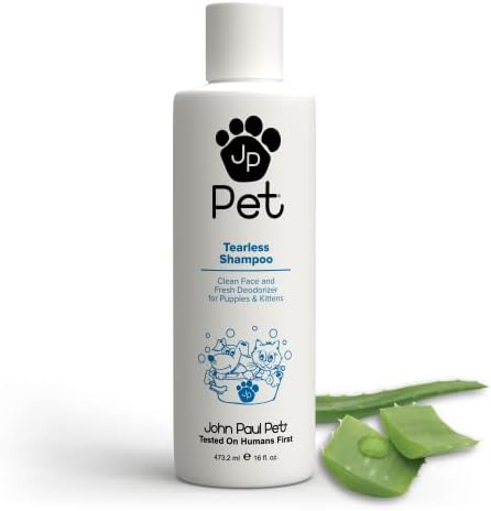 John Paul Pet Shampoo sem lágrimas - preparação para cães e gatos, fórmula de pH baixo e limpo