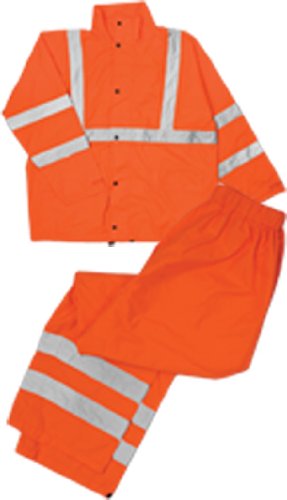 Kishigo RW111 Economia High Viz Full Rain Suit, se encaixa grande e extra grande, laranja