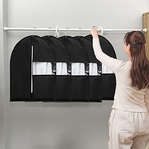 5 PCs pendurados sacos de vestuário, armário pendurado de roupas com armazenamento de roupas translúcidas e de tamanho