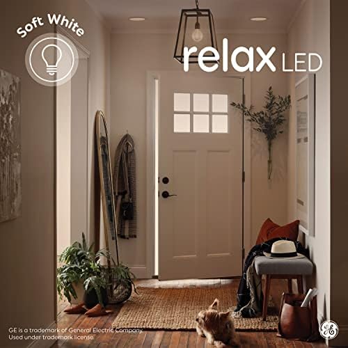 Iluminação GE Relaxe lâmpadas LED, 60 watts eqv, acabamento claro decorativo, branco macio, pequena