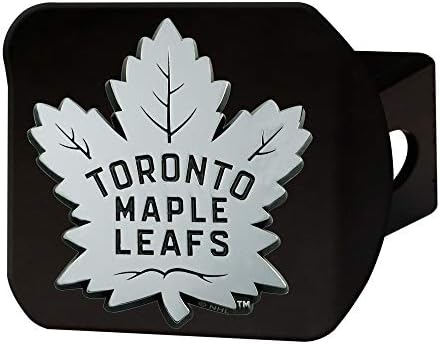 Fanmats 21002 Toronto Maple Leafs Tampa de engate de metal preto com emblema de metal cromado 3D