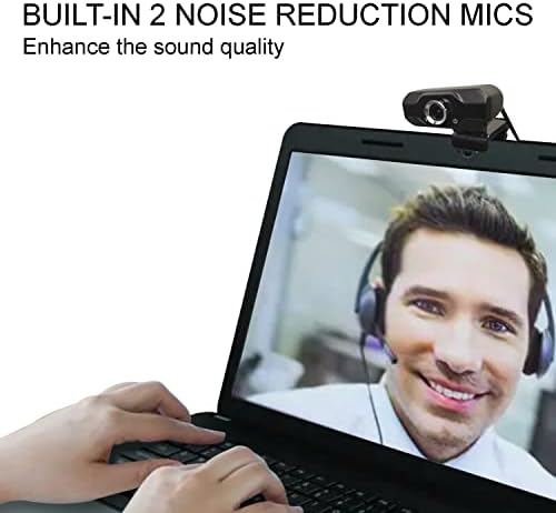 Yalauk webcam com microfone 1080p web cam para ensino de videoconferência Aprendizagem, câmera de computador
