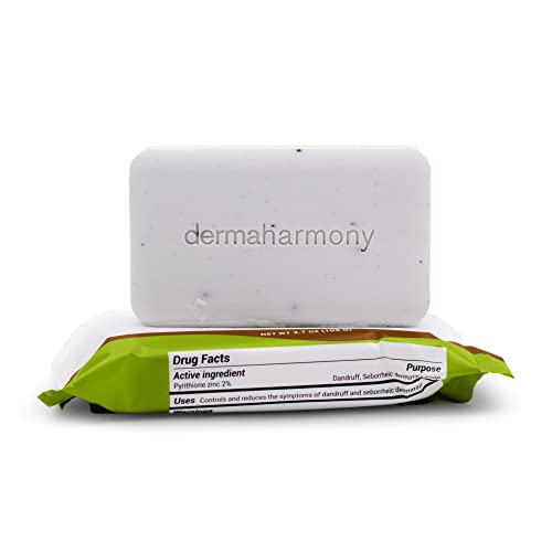 DermaHarmony 2% Pyrithiona Zinc Sheity Butter Bar Soap 4 oz para dermatite seborréica e caspa