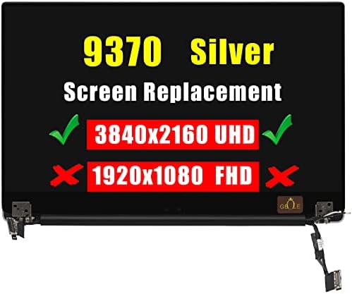 Substituição da tela GBOLE Compatível com Dell 9370 66PFR 3D643 03D643 Conjunto completo da tela de toque LCD