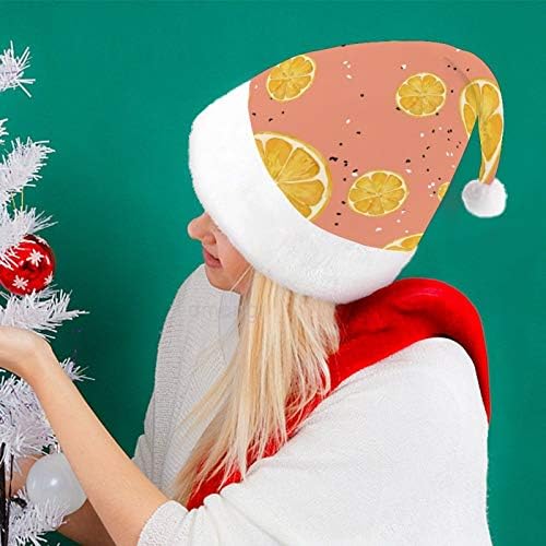 Chapéu de Papai Noel de Natal, chapéu de férias de Natal laranja para adultos, Hats de Natal de Comforto Unisex