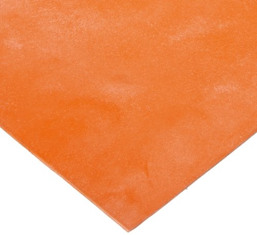Folha de silicone, apoiada em adesivo, laranja, 0,187 de espessura, 24 de largura, 24 de comprimento