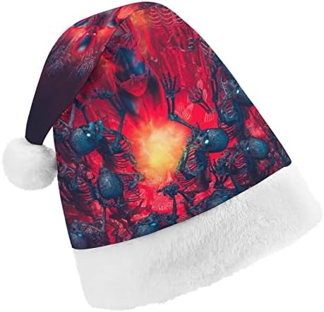 Bruxa e Horde Plush Chapéu de Natal travesso e bonitos chapéus de Papai Noel com borda de pelúcia e Decoração