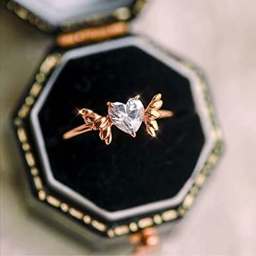 2023 requintada asa de diamante anel de coração mulheres noivado anel de jóias de jóias de anel de anel de anel
