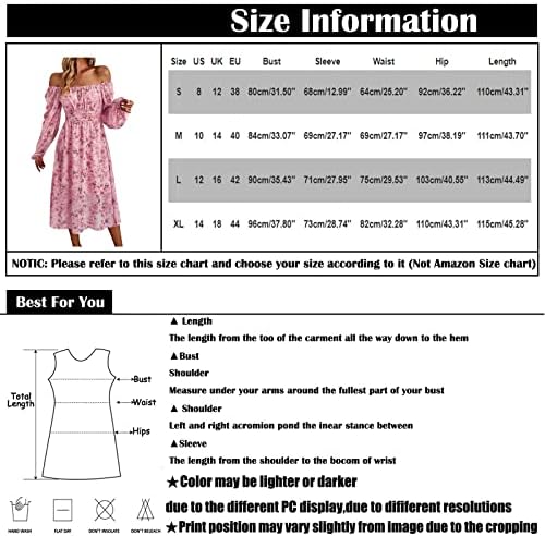 Vestidos de manga longa nokmopo para mulheres 2023 Moda Spring e Autumn Boho Round Neck Dress Dress