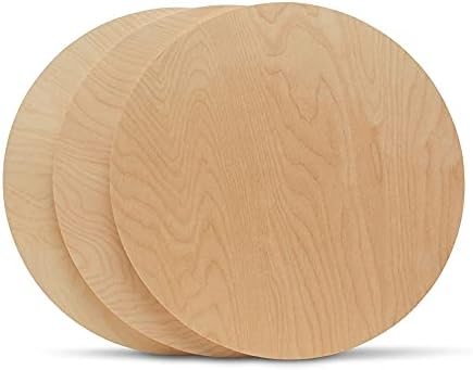 Círculos de madeira 19 polegadas 1/2 polegada de espessura e bétulas inacabadas, pacote de 3 círculos