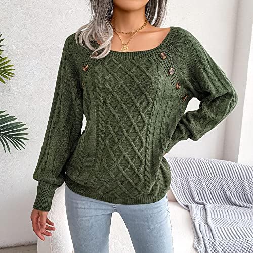 Sinzelimin suéter feminino puxador de cor sólida malha de cor de cor comprida Mangas compridas blusas de malha casual solto