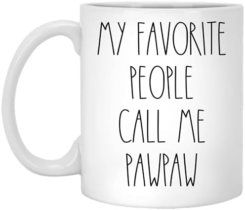 Ptdshops Pawpaw - minhas pessoas favoritas me chamam de caneca de café com pawpaw, pawpaw rae dunn inspirado, estilo rae dunn, aniversário - feliz natal - dia dos pais, pawpaw copos de café 11 onças, branco