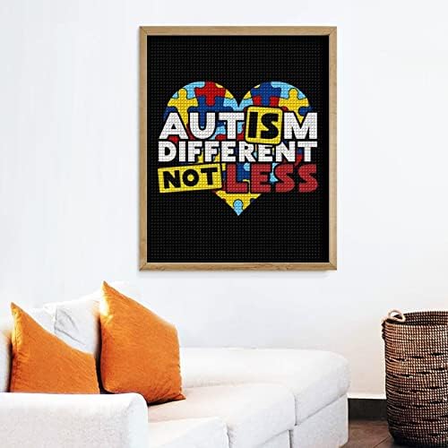 Consciência do autismo kits de pintura de diamante decorativos de coração engraçado 5d broca completa