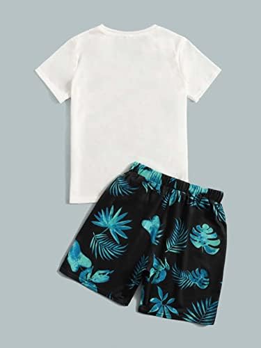 Roupa de duas peças de Milumia Boy Tropical Tee de manga curta e conjuntos de roupas de shorts
