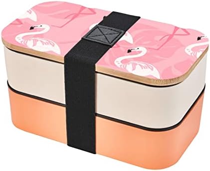 Summer flamingo palm folhas de almoço Bento Caixa com alça ajustável atualizada, recipiente de