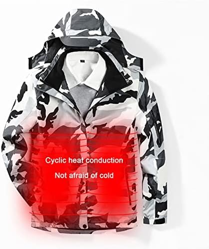 Jackets de aquecimento masculino Casaco aquecido à prova de vento 3 zonas aquecidas de camuflagem