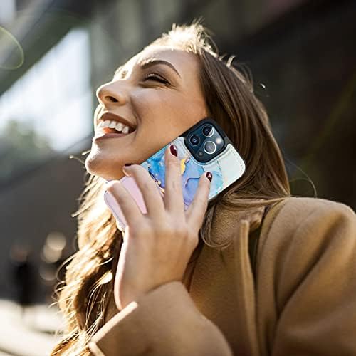 Haopinsh para iPhone 12 Pro Max Wallet Case com porta -cartas, Caixa de cartas de carro de barro