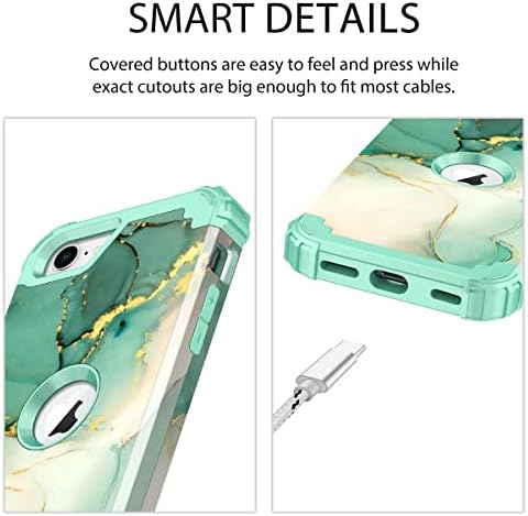 Rancase para iPhone SE 2022/2020 Caixa, proteção de plástico rígida de três camadas Proteção à prova