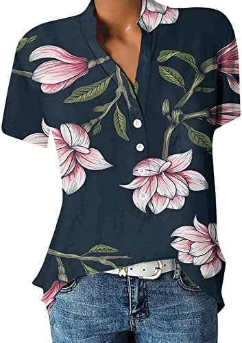 Blusas de chiffon feminino moda tops casuais impressos camisas de manga curta Tshirt Tshirt Fit, S-3xl