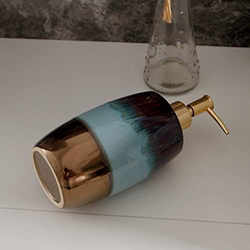 Dispensador de sabão de cerâmica Huijie com bomba para cozinha de banheiro - garrafa de loção de alta capacidade vintage de 660 ml, recipiente de desinfetante para as mãos, garrafas de xampu de gel portátil, como mostrado, 660ml