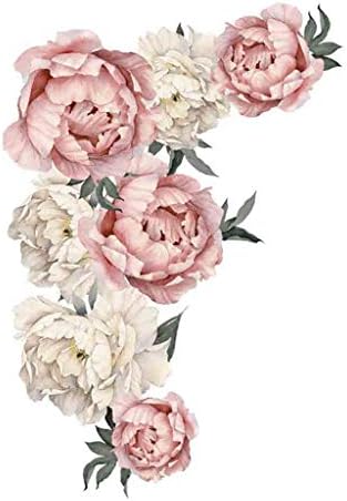 Adesivos para meninas 4-8 quartos adesivos de berçário decoração de quarto presente crianças decalques de rosa flores em casa