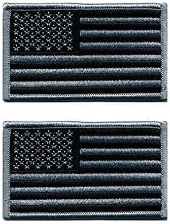 Pacote de 2 manchas bordadas de bandeira americana