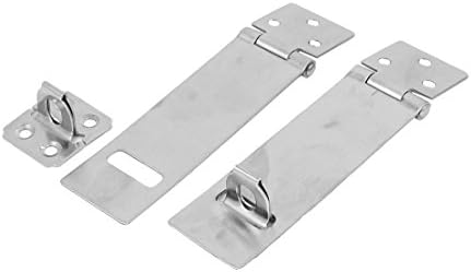Aexit Porta Gate Cabinet Hardware Shed Padlock Aço inoxidável Hasp Staple Silver Tone 4 Comprimento