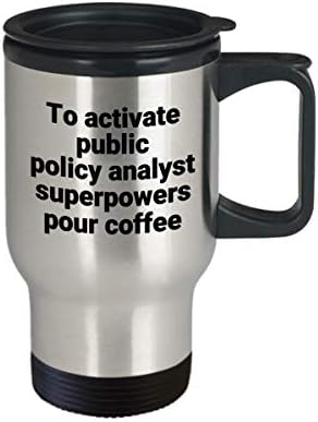 Analista de Políticas Públicas Travel Mug - Funny Sarcastic Soxticle Aço Romancada Superpower